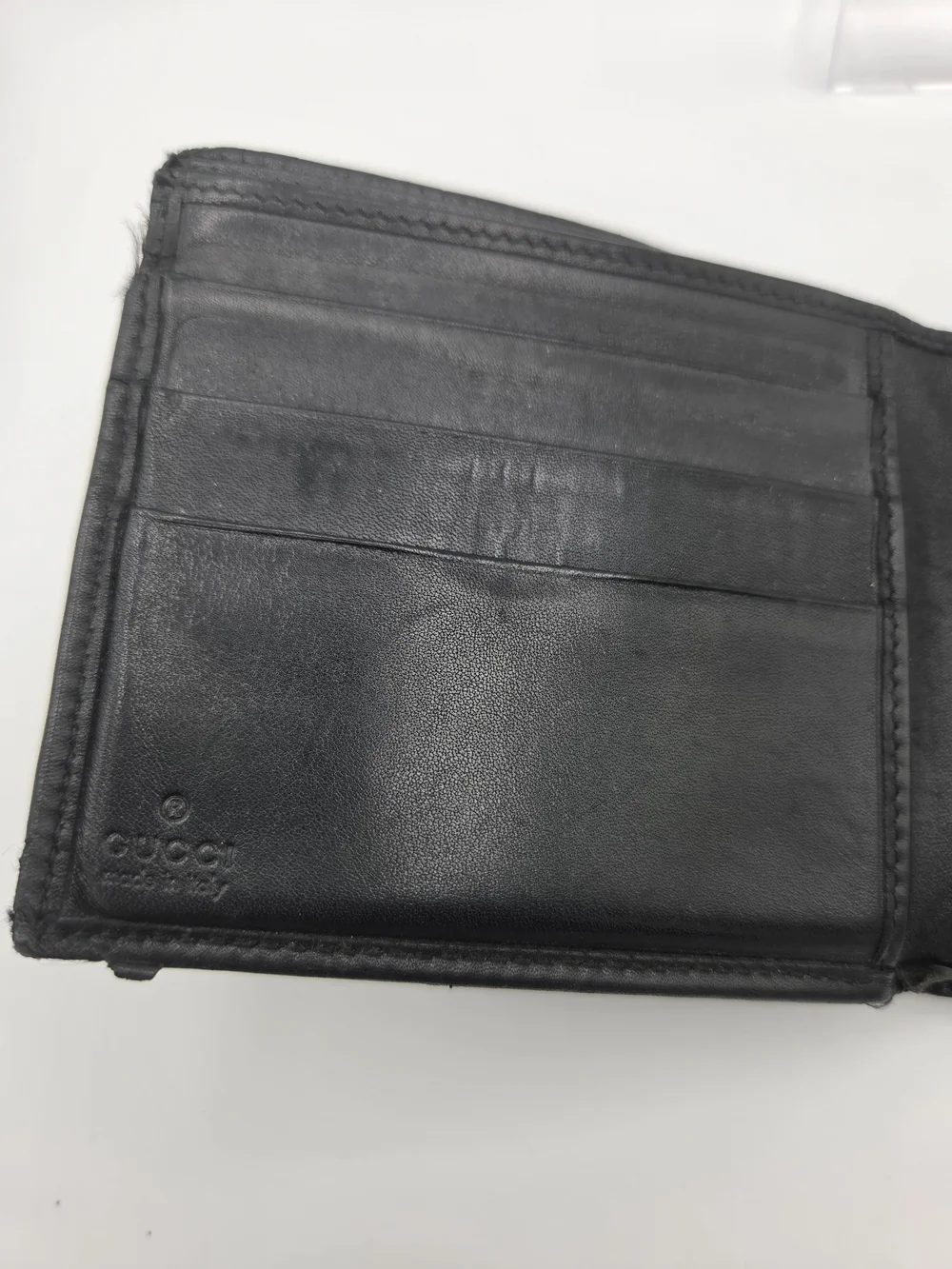 Authentic Gucci Black GG Monogram Canvas Bi-fold Wallet W Box